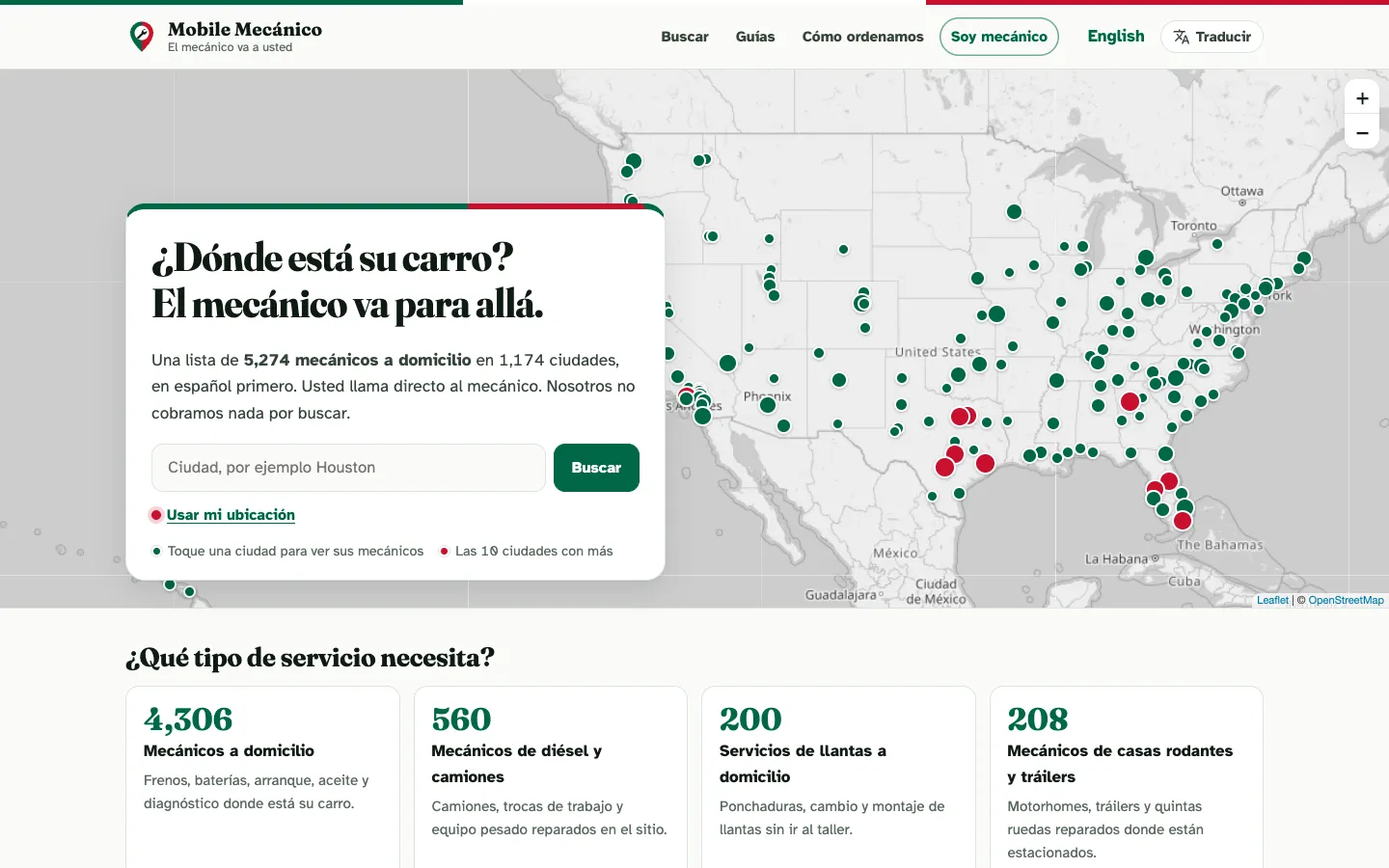Página de inicio de Mobile Mecánico